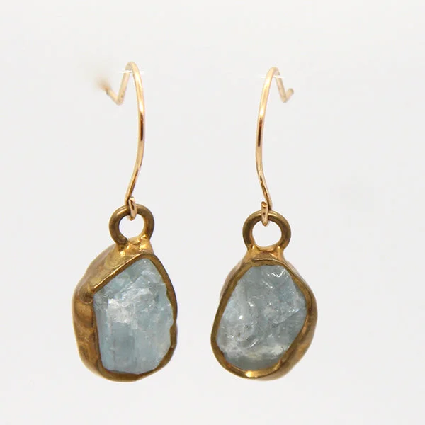 ladies earrings celebration-Immersion Single Aquamarine Earrings