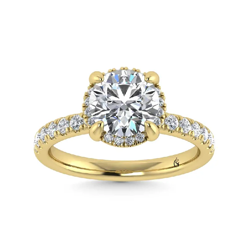 ladies engagement rings estate-14K Yellow Gold Lab Grown Diamond 2 1/2 Ct.Tw. Round Shape Engagement Ring