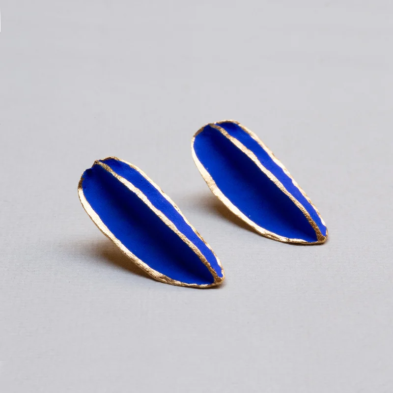 ladies earrings zales-Pop-in Blue Gold-plated Earrings - Single