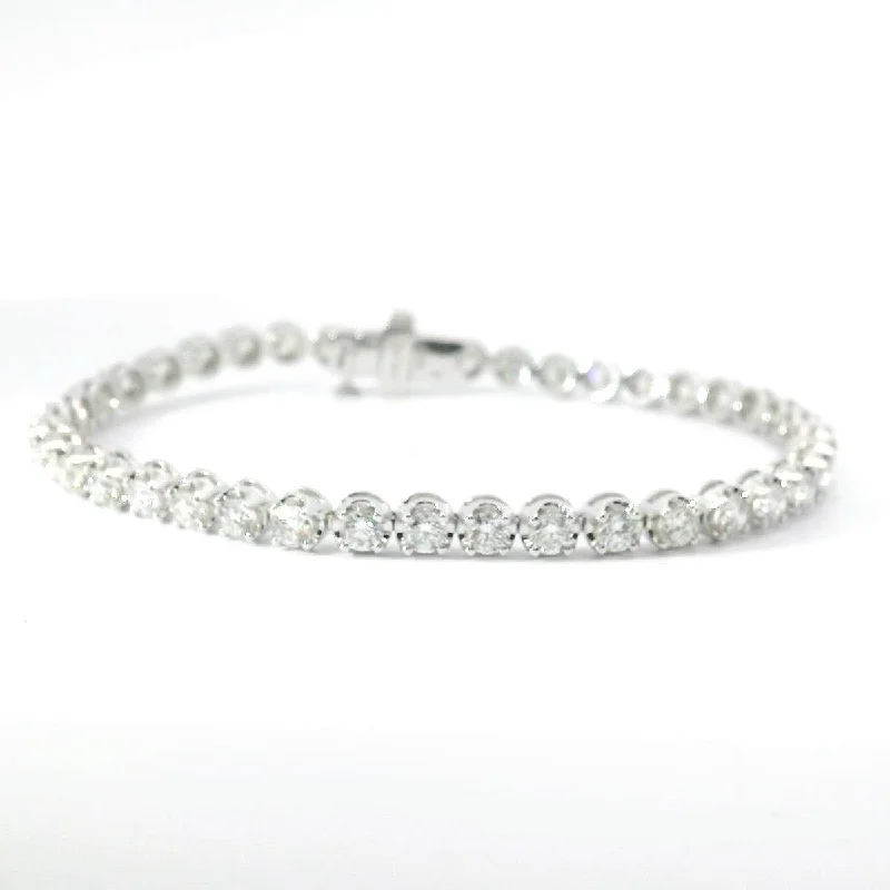 Ladies bracelets ruby luster -14K White Gold Diamond Tennis Bracelet