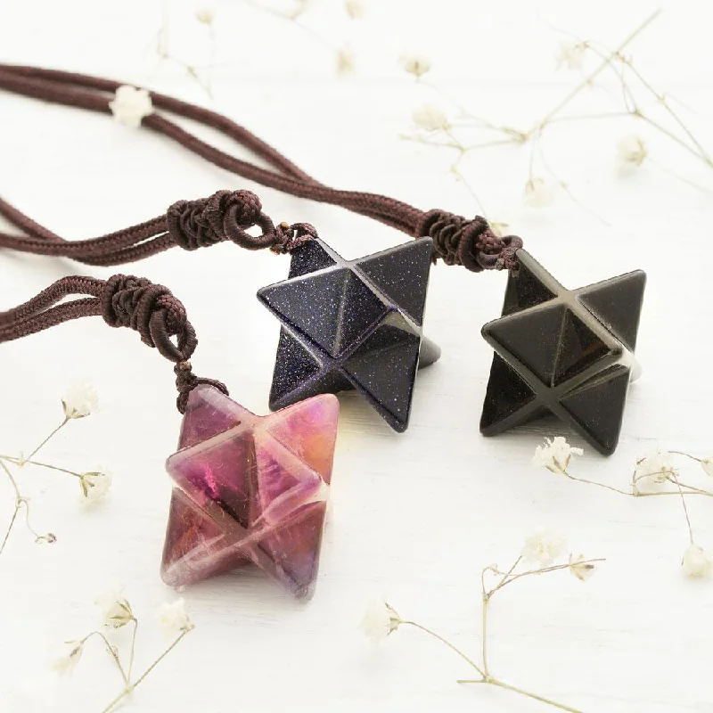 ladies necklaces work-Merkaba Crystal Necklace