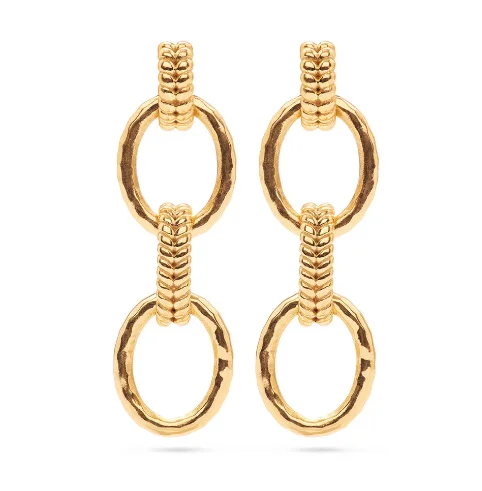 ladies earrings branded-Earrings - Cleopatra Regal Double Link Earrings