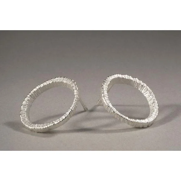 ladies earrings short-Small Circle Dig Ring Earring