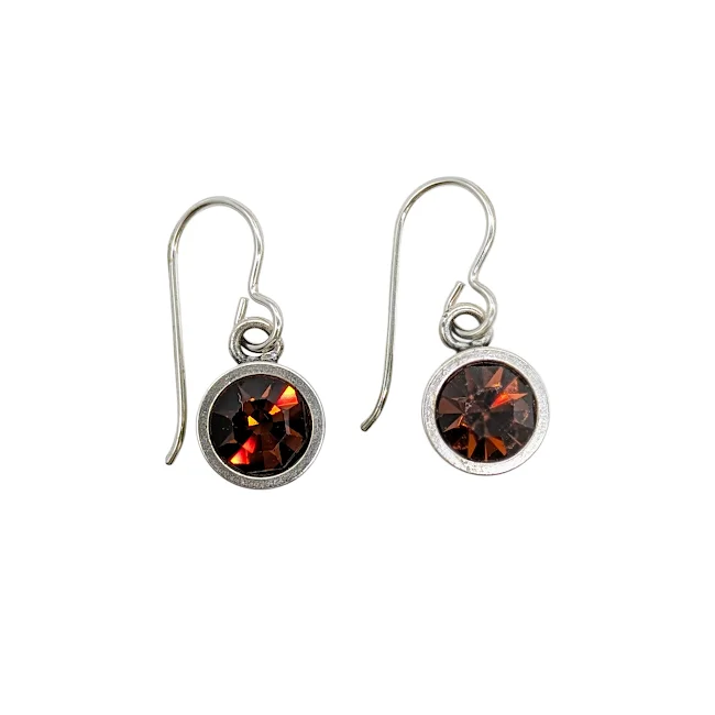 ladies earrings seasonal design-Polaris Crystal Earrings by Patricia Locke — Smoked Topaz