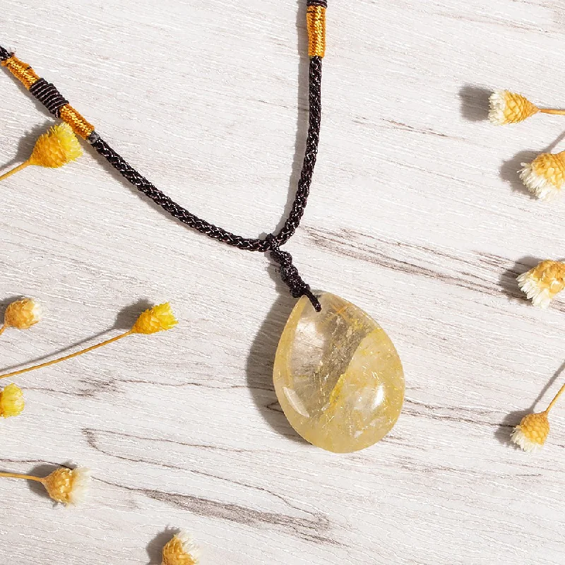 ladies necklaces near me-Sun-kissed Citrine Crystal Necklace