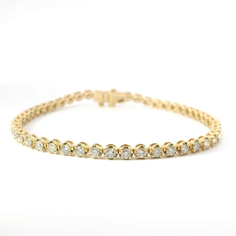 Ladies bracelets amethyst shine -14K Yellow Gold Diamond Tennis Bracelet