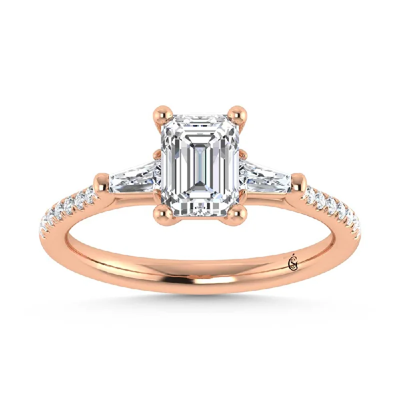 ladies engagement rings designs-14K Rose Gold Lab Grown Diamond 1 1/4 Ct.Tw. Engagement Ring