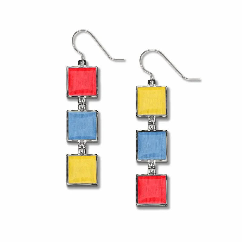 ladies earrings matte-Bauhaus Color Wheel Earrings