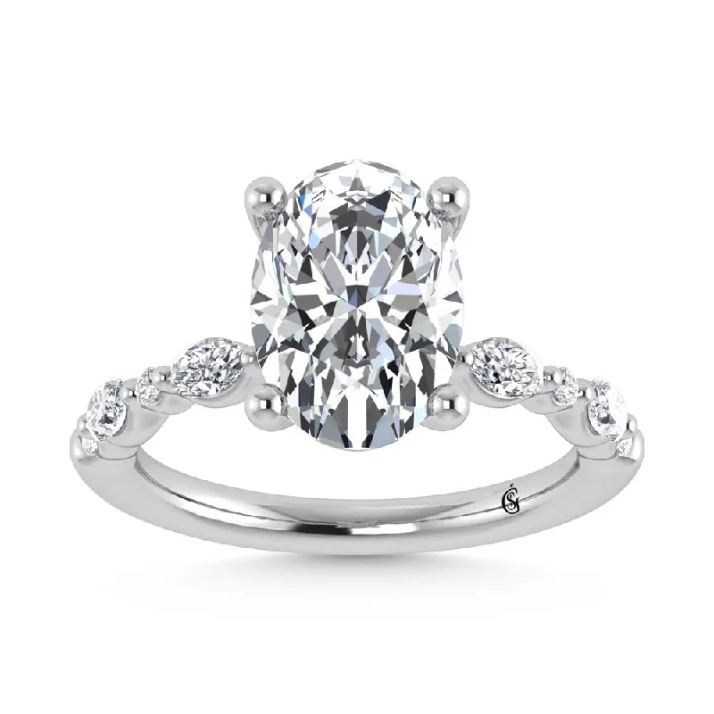 ladies engagement rings clearance-14K White Gold Lab Grown Diamond 2 3/8 Ct.Tw. Engagement Ring