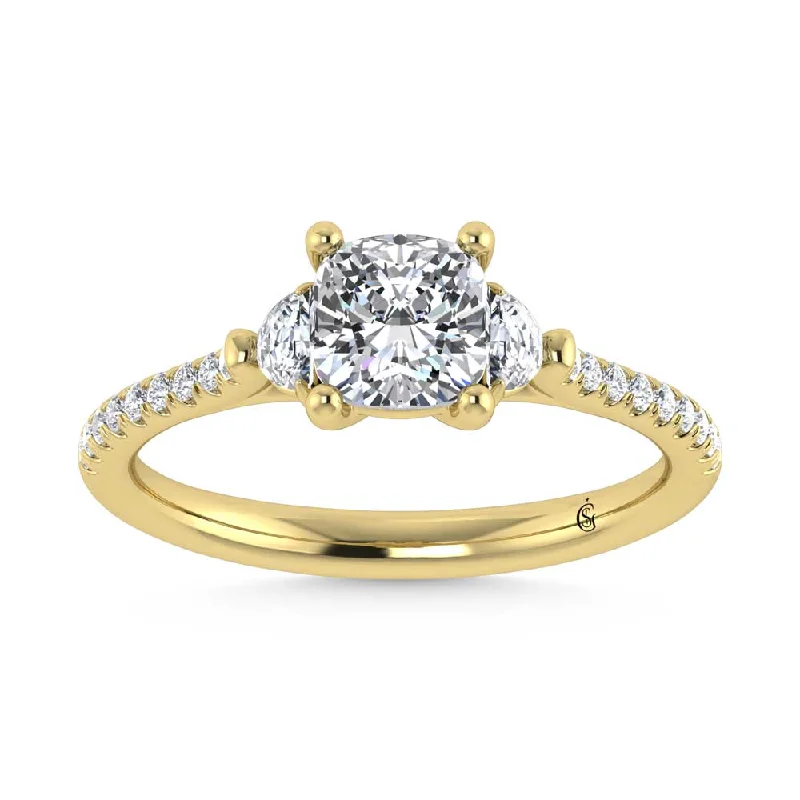 ladies engagement rings exclusive-14K Yellow Gold Lab Grown Diamond 1 1/4 Ct.Tw. Engagement Ring