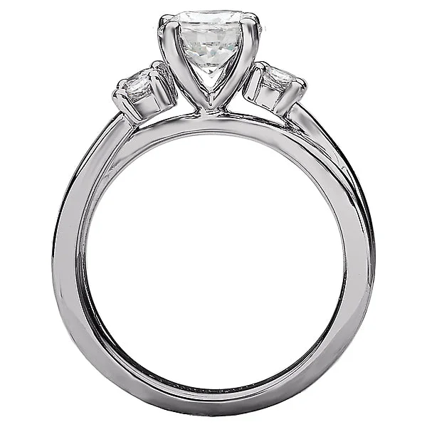 Ladies rings online shine -3-Stone Semi-Mount Diamond Ring