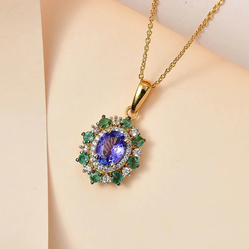 ladies necklaces storage-Tanzanite Pendant Necklace