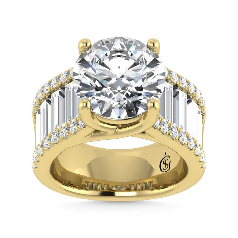 ladies engagement rings limited edition-14K Yellow Gold Lab Grown Diamond 7 1/2 Ct.Tw. Engagement Ring