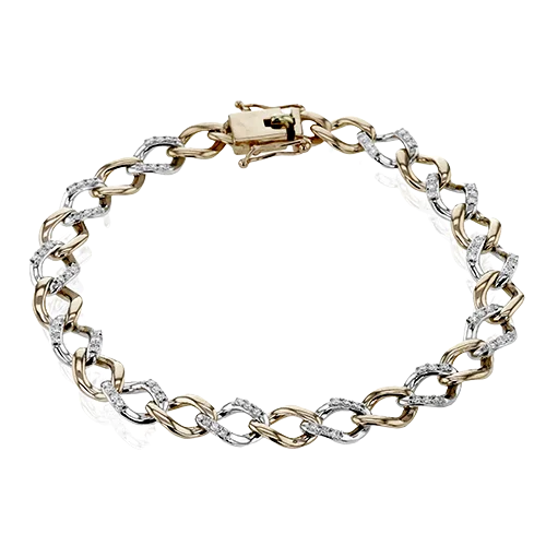 Ladies bracelets ornate radiance -Chain Link Bracelet in 18k Gold with Diamonds LB2410