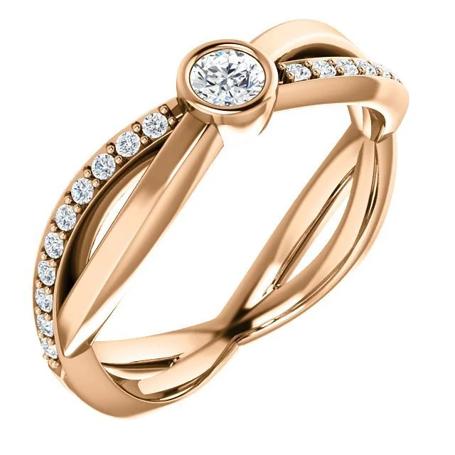 Ladies rings anniversary glow -14KT Gold 1/3 CTW Diamond Inifinity-Inspired Ring