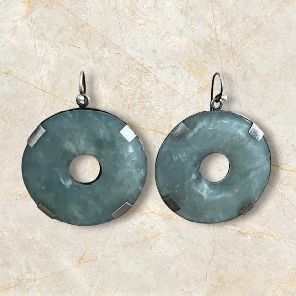 ladies earrings spring-Jade Prong Set Earring