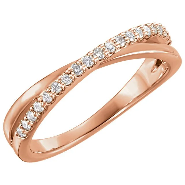 Ladies rings exclusive band -14KT Gold 1/5 CTW Diamond Criss-Cross Ring