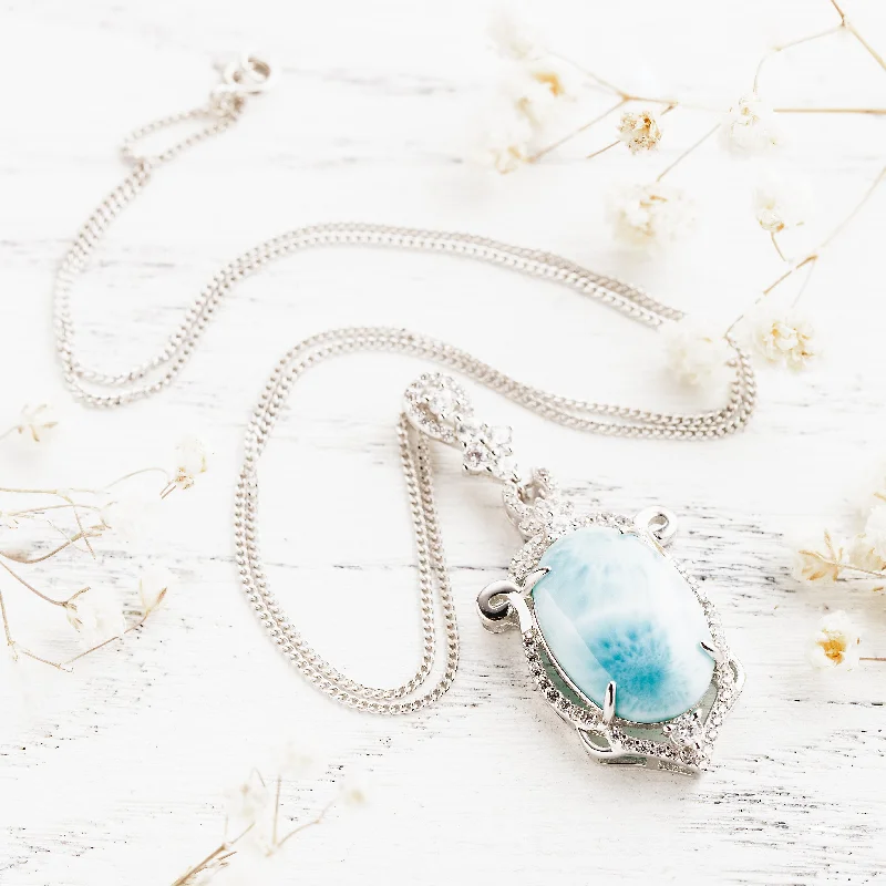 ladies necklaces sleek-Larimar Mythos Necklace