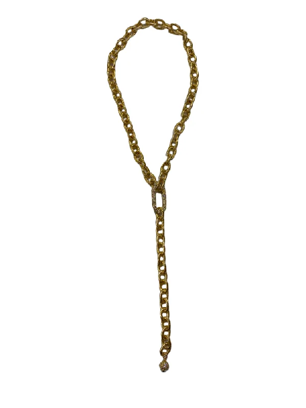 ladies necklaces top rated-Lock Lariat Necklace - Gold