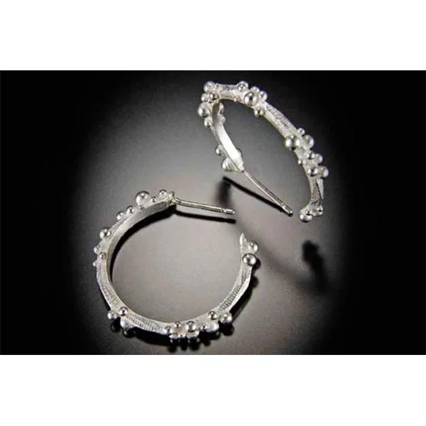 ladies earrings discount-Bumpy Cluster Hoop Earring