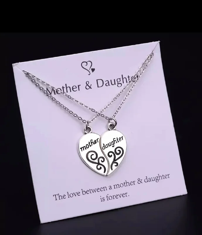 ladies necklaces sparkling-Beautiful Mother and Daughter Puzzle Piece Necklaces