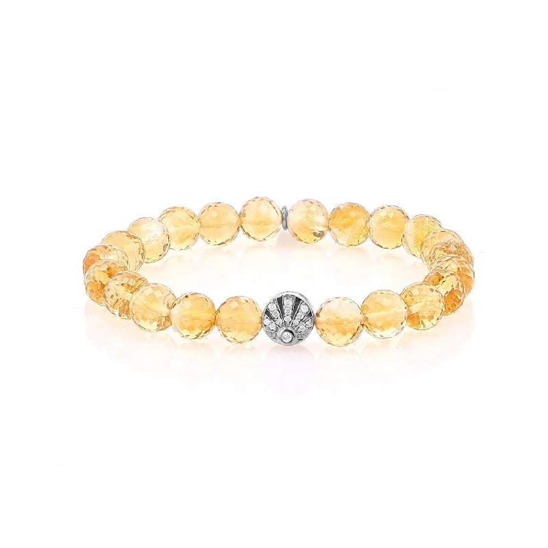 Ladies bracelets rough glow -Cuties Icon Bracelet - Citrine with Pave Sunrise Bead : B0003755