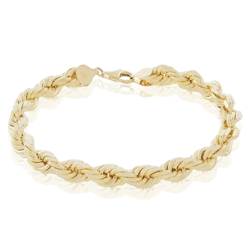 Ladies bracelets spotlight ready -10k Yellow Gold 8mm Rope Bracelet