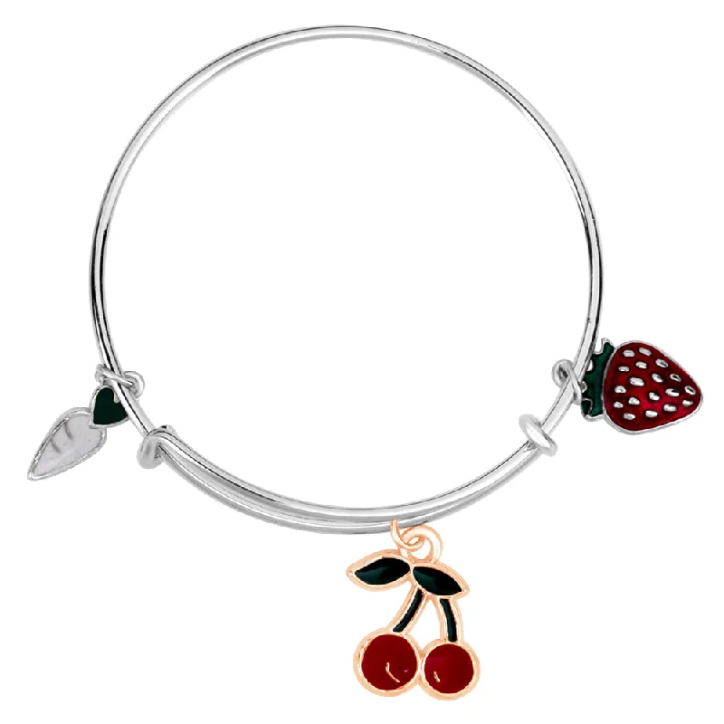 Ladies bracelets tech radiance -Mahi Strawbery Cherry & Radish Shaped Enamel Work Charms Kids Bracelets for Girls (BRK1100961M)