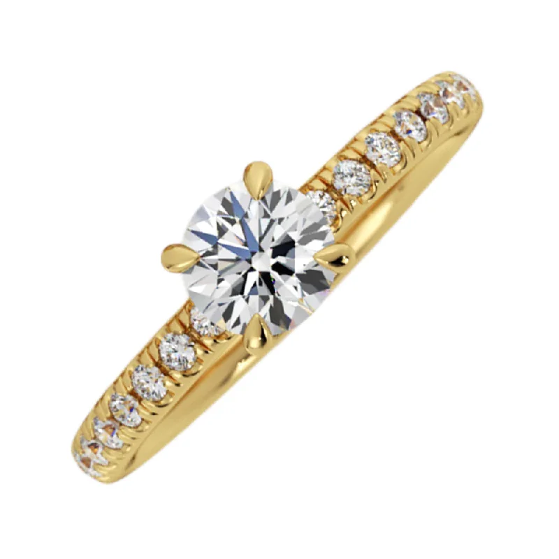 ladies engagement rings bridesmaid-14K Yellow Gold Diamond Engagement Ring (1ctw)