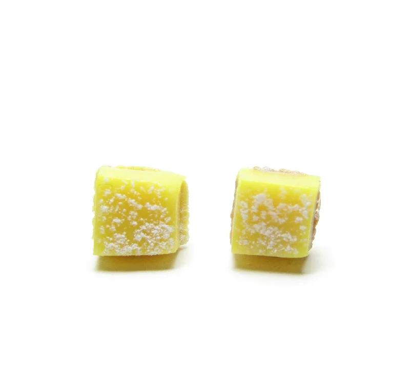 ladies earrings harmony-Lemon Bar Earrings Miniature Lemon Tart Posts