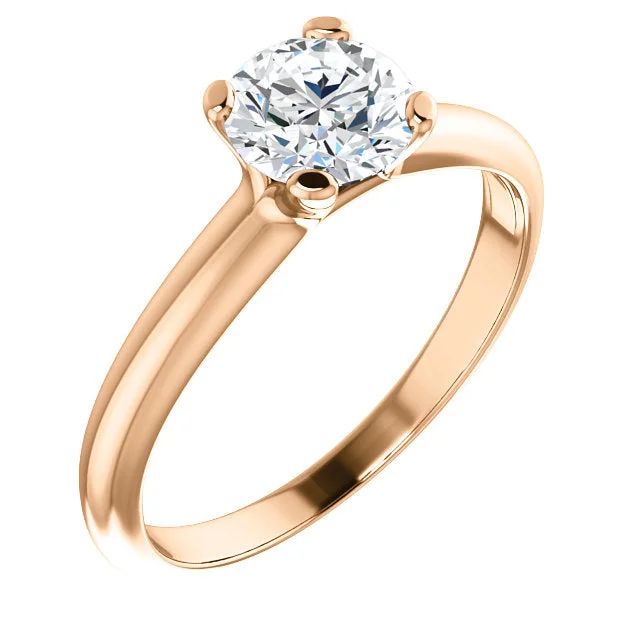 ladies engagement rings fashion-18K Rose Round Solitaire Engagement Ring 122005:862:P