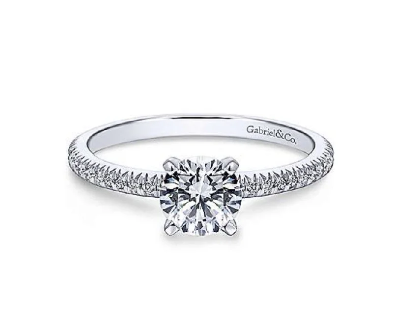 ladies engagement rings closed-Oyin - 14K White Gold Round Diamond Engagement Ring