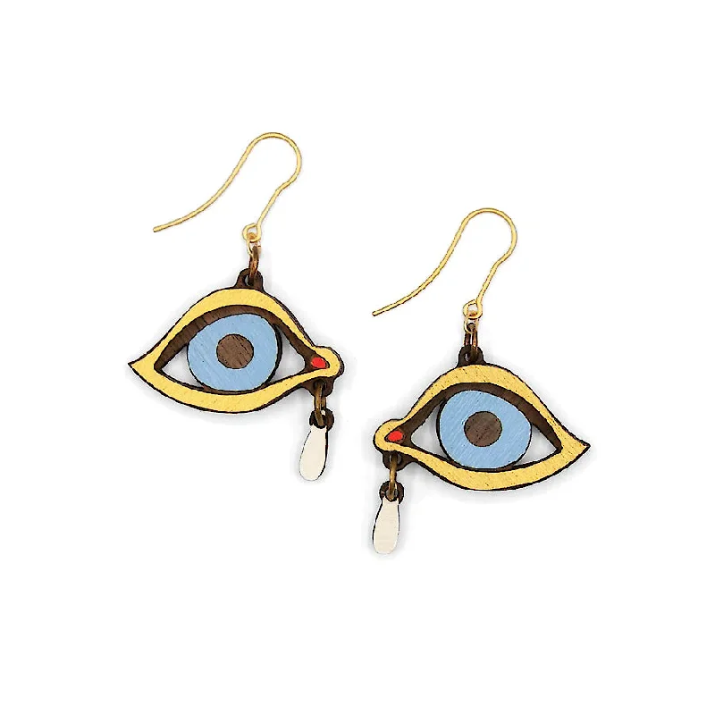 ladies earrings exclusive-Eye With a Tear Earrings