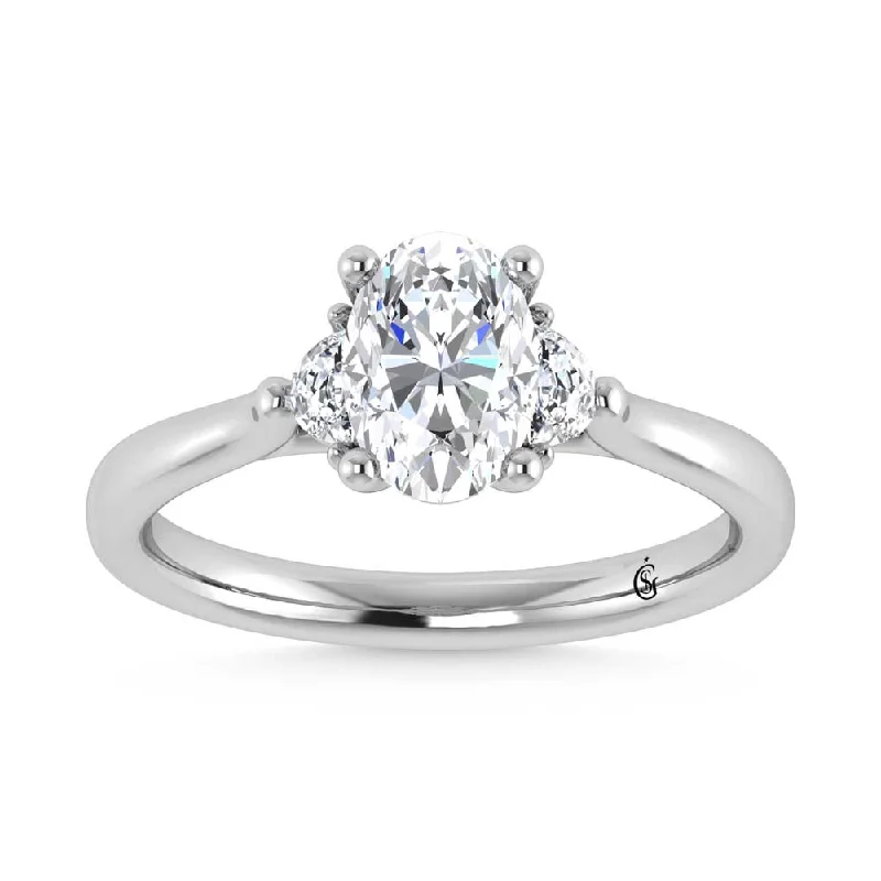 ladies engagement rings self gift-14K White Gold Lab Grown Diamond 1 1/6 Ct.Tw. Engagement Ring