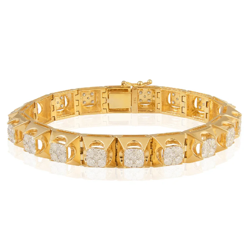 Ladies bracelets agate luster -14k Yellow Gold 7.75ct Diamond Bracelet