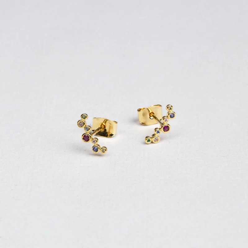 ladies earrings pearl-Multicolour Bubbly Stud Earrings