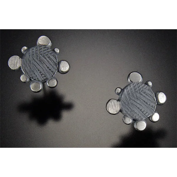 ladies earrings latest-Disco edge stud earrings