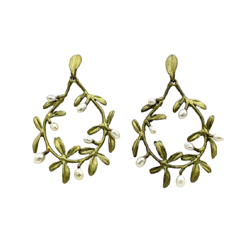 ladies earrings futuristic-Garden Vine Loop Earrings