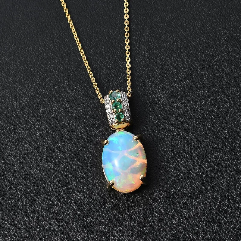 ladies necklaces summer-Multi Gemstone Pendant Necklace