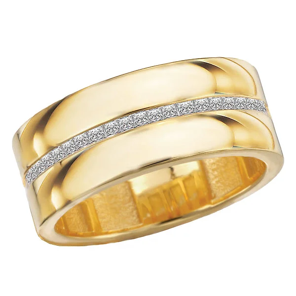 Ladies rings one off shine -Ladies Fashion Wide Band Diamond Ring