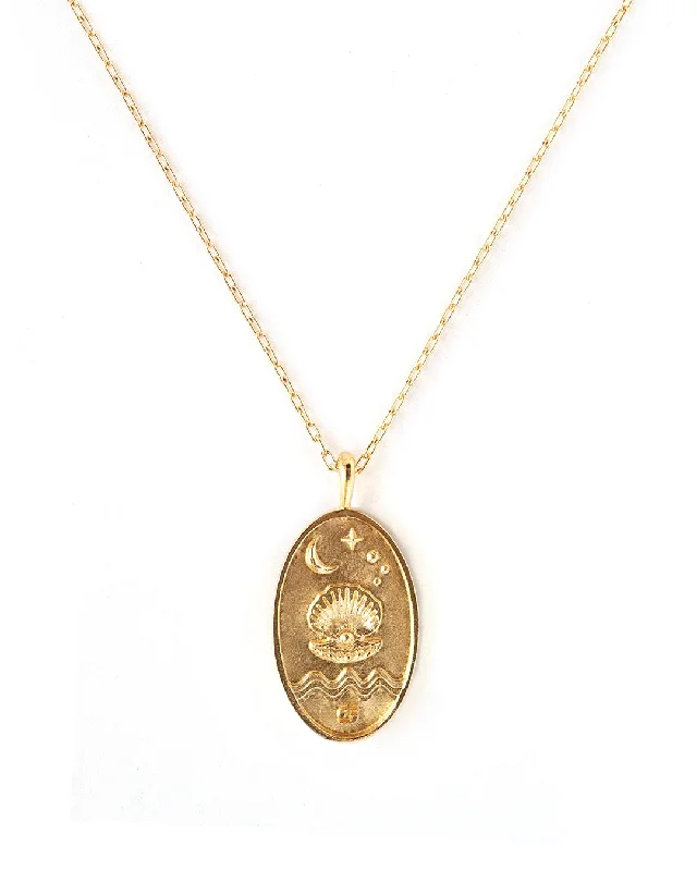 ladies necklaces anniversary-Cancer Gold Zodiac Necklace