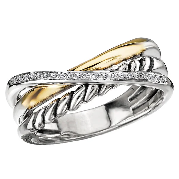 Ladies rings scottish charm -Ladies Two-Tone Diamond Ring