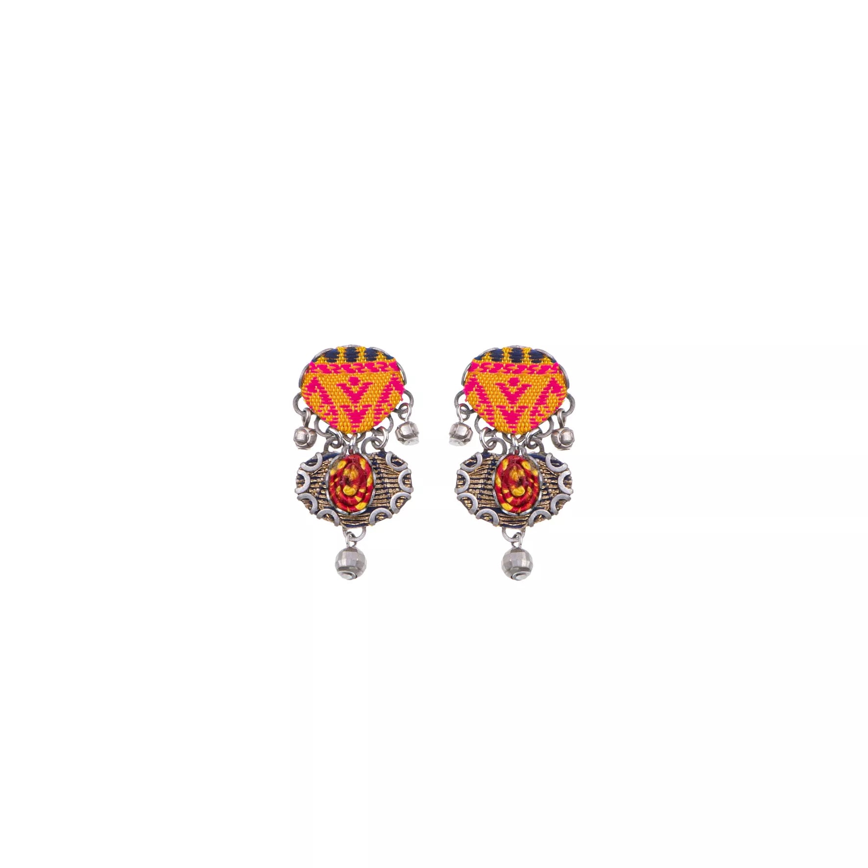 ladies earrings asymmetrical-Embroidered Dream Earrings