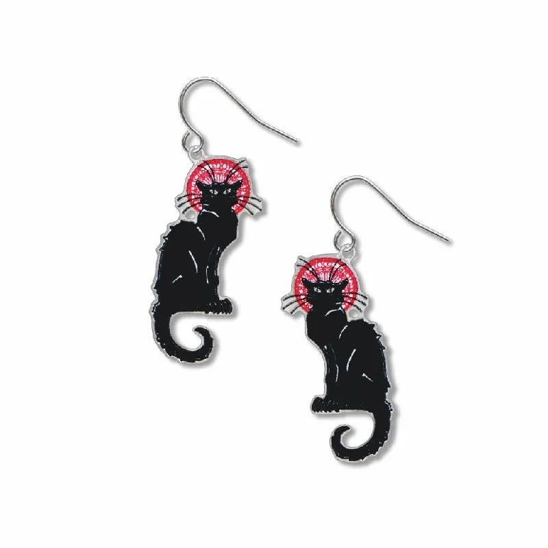 ladies earrings travel-Le Chat Noir Earrings