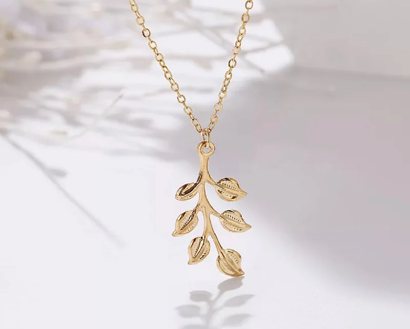 ladies necklaces spiritual-Leaf Pendant Necklace