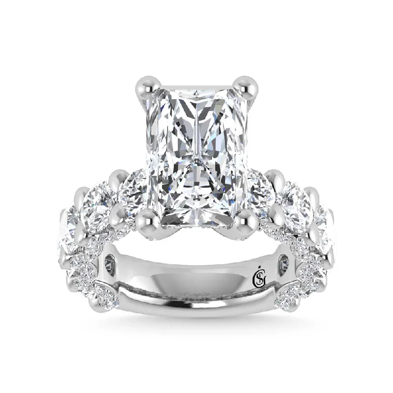 ladies engagement rings cross-14K White Gold Lab Grown  Diamond 7 1/6 Ct.Tw. Victoria Engagement Ring