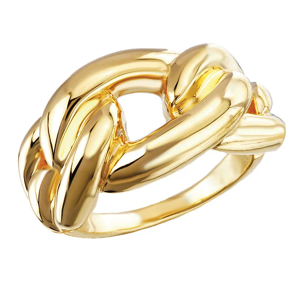 Ladies rings carved glow -Italian Hollow Chain Link Ring