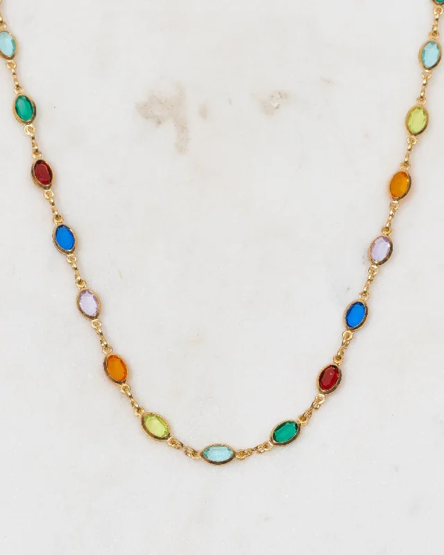 ladies necklaces travel-Gisela Colourful Gold Necklace