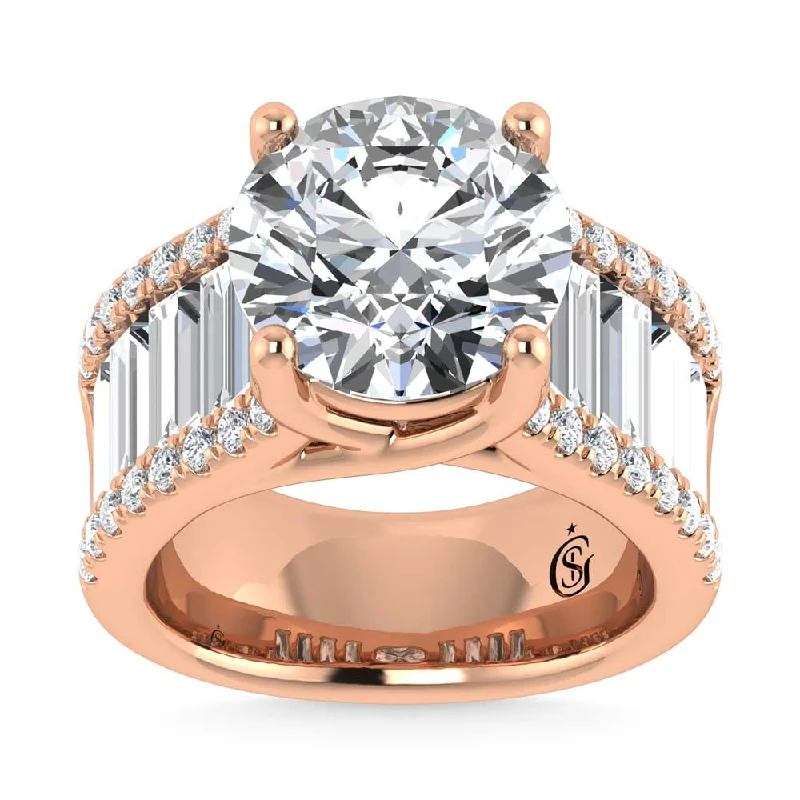 ladies engagement rings ocean-14K Rose Gold Lab Grown Diamond 7 1/2 Ct.Tw. Engagement Ring