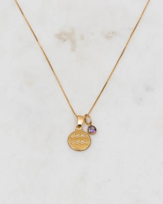 ladies necklaces high-end-Aquarius Zodiac Necklace